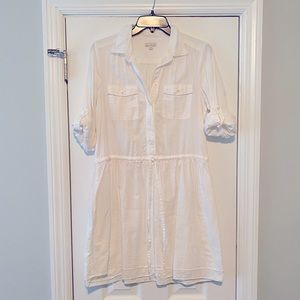 Gap Button Up Shirt Dress With Tie Waist - XS